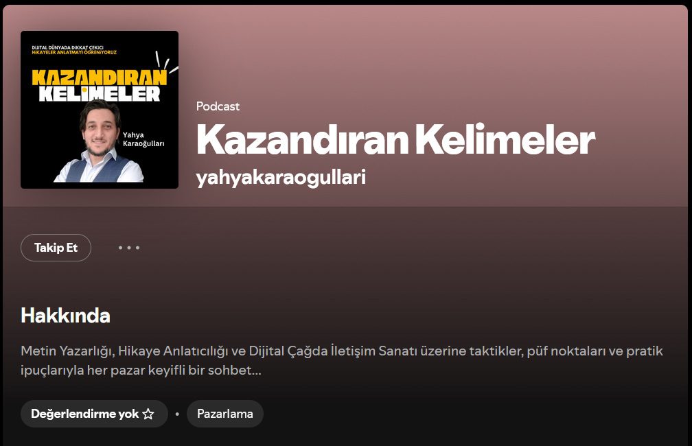 metin yazarlığı ile ilgili podcastler