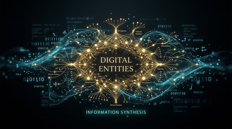 AI Visibility, AEO ve GEO için dijital otorite ağını simgeleyen veri görseli.